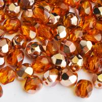Koraliki czeskie Fire Polished copper medium topaz 6 mm 10 szt. Koraliki czeskie Fire Polished copper medium topaz 6 mm 10 szt.