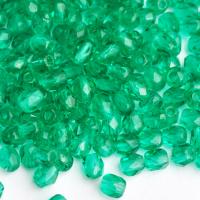 Koraliki czeskie Fire Polished 4 mm emerald 10 szt. Koraliki czeskie Fire Polished 4 mm emerald 10 szt.