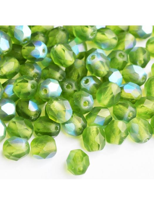 Koraliki czeskie Fire Polished matte olivine 6 mm 10 szt.