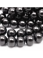 Glass bead 10 mm 10 pcs black