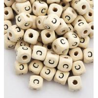 Koralik drewniany literka C Koralik drewniany literka C