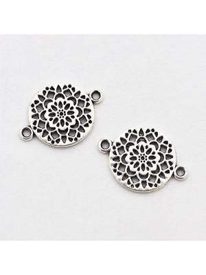 Zawieszka łącznik srebrna ażurowa kwiatek 20 x 14 mm Zawieszka łącznik srebrna ażurowa kwiatek 20 x 14 mm