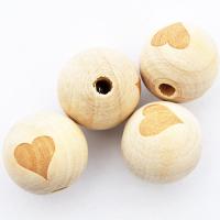 Koralik drewniany kula 20 mm naturalny serce Koralik drewniany kula 20 mm naturalny serce