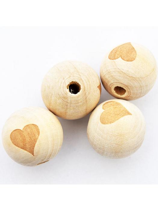 Round wood 20 mm natural heart
