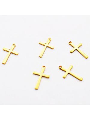 Zawieszka ze stali krzyżyk złoty 14,5 mm Zawieszka ze stali krzyżyk złoty 14,5 mm