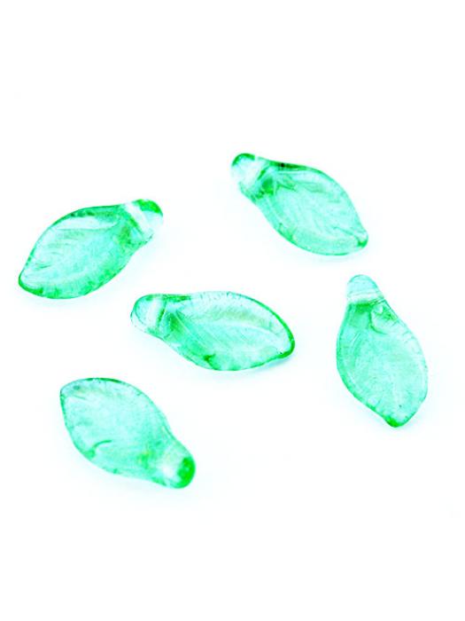 Listek szklany zielony 8 x 9 mm