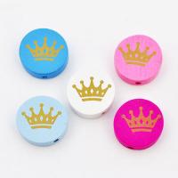 Koralik drewniany okrągły korona  2 szt. Koralik drewniany okrągły korona  2 szt.