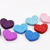 Koralik drewniany serca w groszki 2 szt. Koralik drewniany serca w groszki 2 szt.