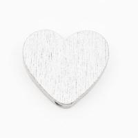 Koralik drewniany srebrne serce Koralik drewniany srebrne serce