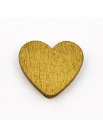 Koralik drewniany złote serce