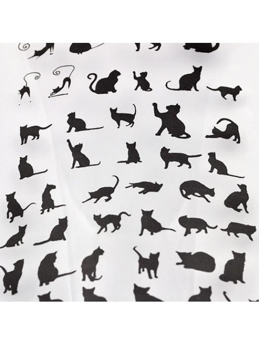 Nadruki na folii Żywica pattern czarne koty