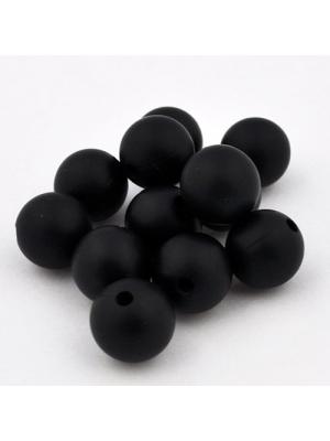 Koralik silikonowy 12 mm czarny Koralik silikonowy 12 mm czarny