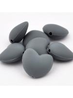 Bead silicone heart grey for baby