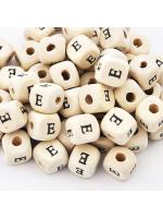 Wood bead alphabet natural E