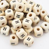 Koralik drewniany literka H Koralik drewniany literka H