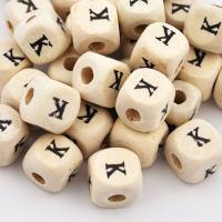 Koralik drewniany literka K Koralik drewniany literka K