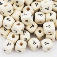 Koralik drewniany literka P