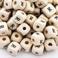 Koralik drewniany literka R