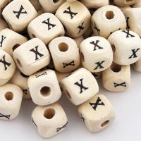 Koralik drewniany literka X