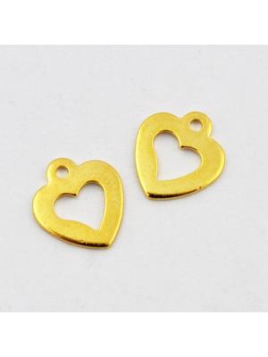 Zawieszka stal nierdzewna złota serce 11 mm Zawieszka stal nierdzewna złota serce 11 mm