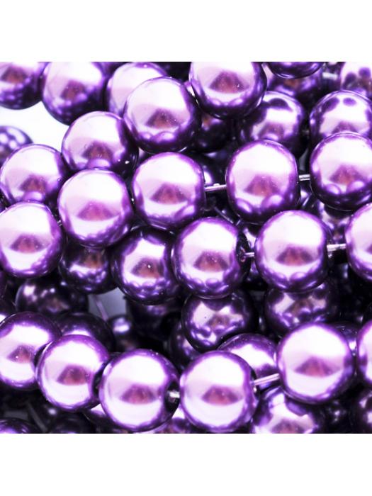 Glass bead 8 mm 10 pcs purpel
