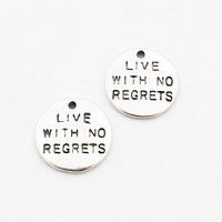 Zawieszka srebrna live with no regrets Zawieszka srebrna live with no regrets