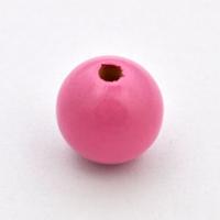 Koralik drewniany kula 15 mm różowy CE Koralik drewniany kula 15 mm różowy CE