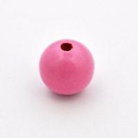 Koralik drewniany kula 18 mm różowy CE Koralik drewniany kula 18 mm różowy CE