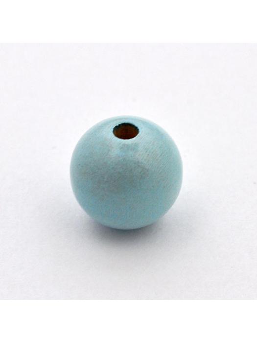Koralik drewniany kula 18 mm niebieski CE