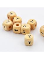 Wood bead alphabet natural CE Y