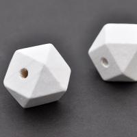 Koralik drewniany sześciokąt 18 mm biały CE Koralik drewniany sześciokąt 18 mm biały CE