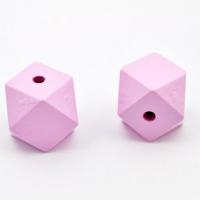 Koralik drewniany sześciokąt 18 mm różowy CE Koralik drewniany sześciokąt 18 mm różowy CE