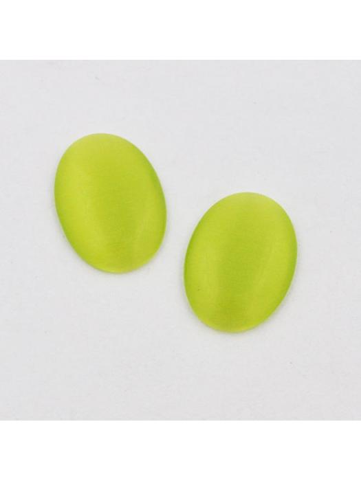 Kocie oko kaboszon 18 x 13 mm limonkowy 