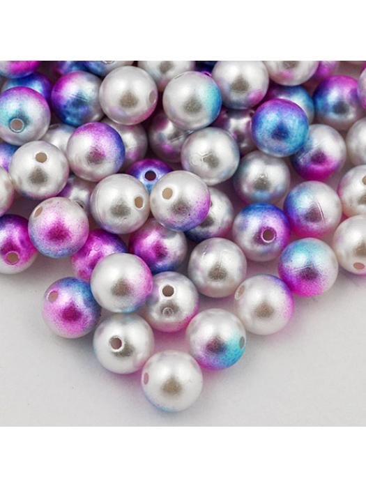 Koraliki akrylowe perła 10 mm fioletowe 10 szt.