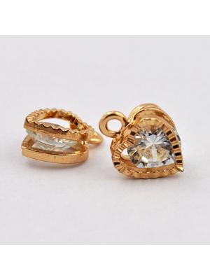 Zawieszka złota serce z cyrkonią 10 x 8,5 mm Zawieszka złota serce z cyrkonią 10 x 8,5 mm