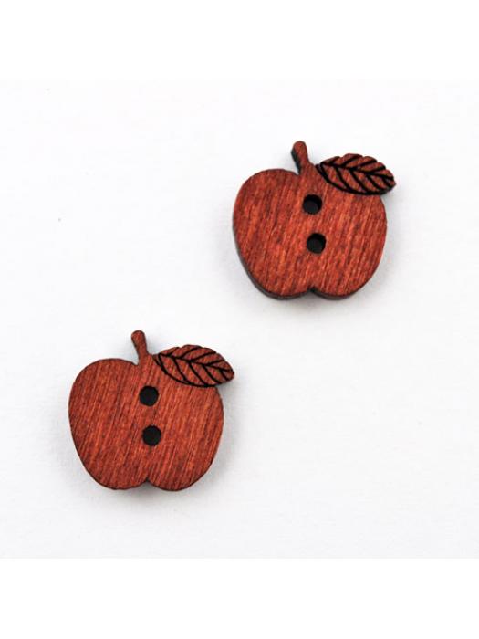 Wood button brown appel
