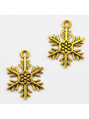 Zawieszka złota płatek śniegu 26 mm Zawieszka złota płatek śniegu 26 mm