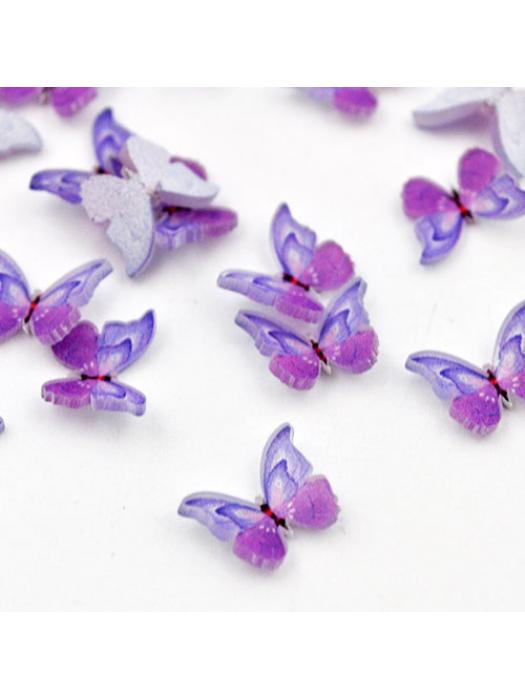 Cabochon tiny butterfly purple