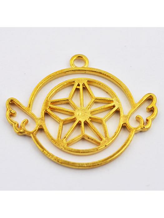 Pendant gold star with wings