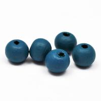 Koralik drewniany ciemnoturkusowy 8 mm Koralik drewniany ciemnoturkusowy 8 mm