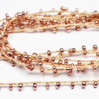 Sznurek z koralików drobnych rose gold Sznurek z koralików drobnych rose gold