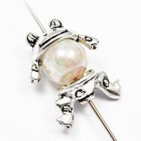 Koralik srebrna żabka