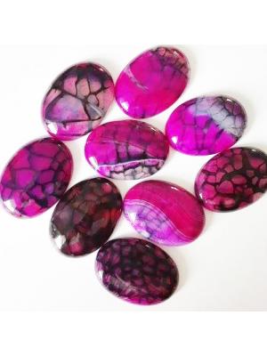 Kaboszon 25 x 35 agat ciemnoróżowy