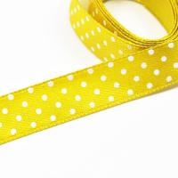 Wstążka satynowa grochy złota