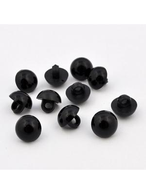 Guzik akrylowy czarny połówka 10 x 9 mm