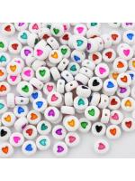 Acrylic bead heart 10 pcs