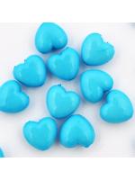 Acrylic bead blue heart 5 pcs