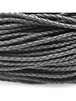 Leather cord black 3 mm
