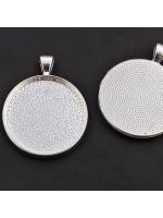 Cabochon settings antique silver 30  mm