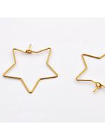 Earring round gold star